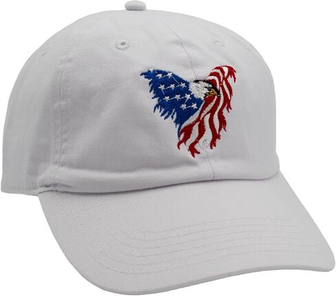 قبعة بيسبول وطنية قابلة للتعديل بتصميم النسر الأمريكي - مقاس واحد يناسب الجميع (أبيض حجري) in Kuwait