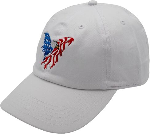 قبعة بيسبول وطنية قابلة للتعديل بتصميم النسر الأمريكي - مقاس واحد يناسب الجميع (أبيض حجري) in Kuwait