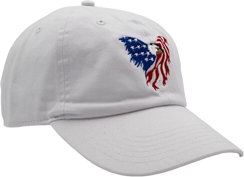 قبعة بيسبول وطنية قابلة للتعديل بتصميم النسر الأمريكي - مقاس واحد يناسب الجميع (أبيض حجري) in Kuwait