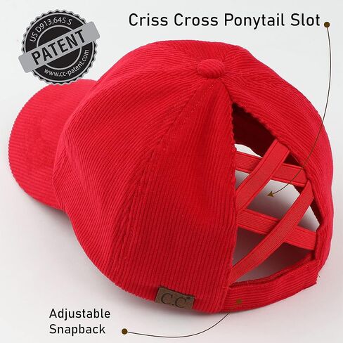 C.C Exclusives Corduroy Criss-Cross Ponytail Hat Baseball Cap (BT-937) in Saudi Arabia