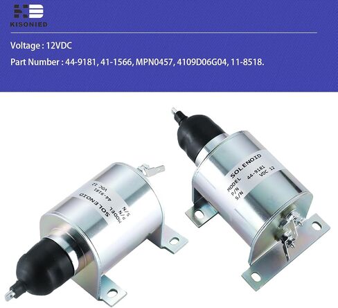 44-9181 Fuel Shut Off Solenoid 41-1566 MPN0457 4109D06G04 11-8518 Replacement for Thermo King SB SLX SL TS MD Series Engine SL100 SL200 SL300 TS200 TS300 TS500 SB190 SB200 SB210 Yanmar YK266 12VDC in Saudi Arabia
