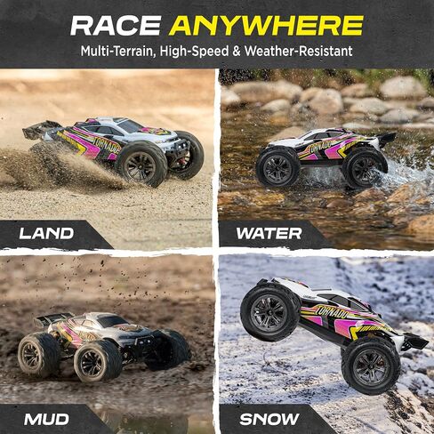 LAEGENDARY 1:12 Scale Large RC Cars 48+ kmh Speed - Remote Control Car 4x4 Off Road Monster Truck Electric - All Terrain Waterproof Trucks for Adults - 2 Batteries + Connector for 30+ Min Play in Saudi Arabia