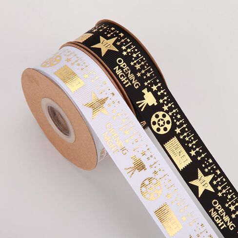 20 Yards Filmstrip Ribbons Black and White Filmstrip Decorating Material Party Accessory 5/8 Inch Movie Reel Ribbon for Party Decorations Gift Wrapping Wreaths Crafts(filmstrip) in Saudi Arabia