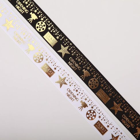 20 Yards Filmstrip Ribbons Black and White Filmstrip Decorating Material Party Accessory 5/8 Inch Movie Reel Ribbon for Party Decorations Gift Wrapping Wreaths Crafts(filmstrip) in Saudi Arabia