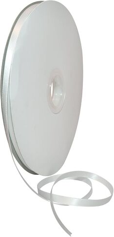 Morex Ribbon 08806/00-029 Double Face Satin Ribbon 1/4" X 100 YD White Ribbon for Gift Wrapping, Birthday Gift Cards, Satin Dress for Women, Silk Ribbons for Crafts, Wedding Gifts for Couple in Saudi Arabia
