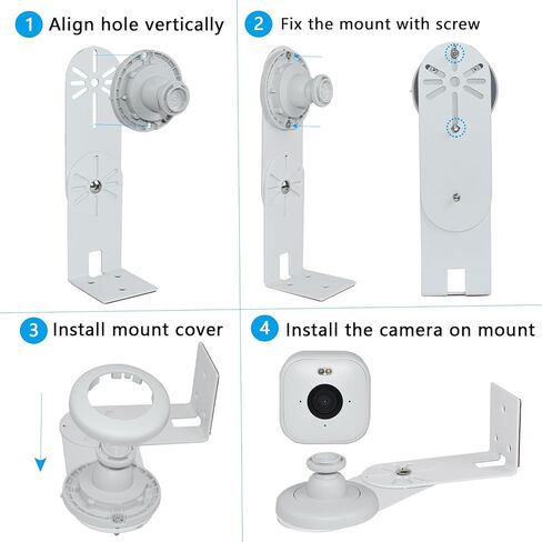 حامل كاميرا خارجي متوافق مع Blink Mini 2، Blink Mini، Blink Outdoor 4th، 3rd Gen، 2 حامل زاوية معدني للكاميرا، تغطية 300 درجة على جانبي المنزل، تقليل البقع العمياء in Kuwait