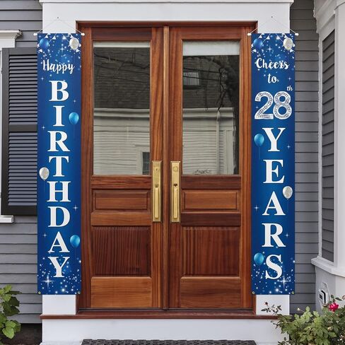 Happy 17th Birthday Yard Sign Door Banner - Cheers to 17 Years Birthday Party Decorations Supplies for Men Women - Blue in Saudi Arabia