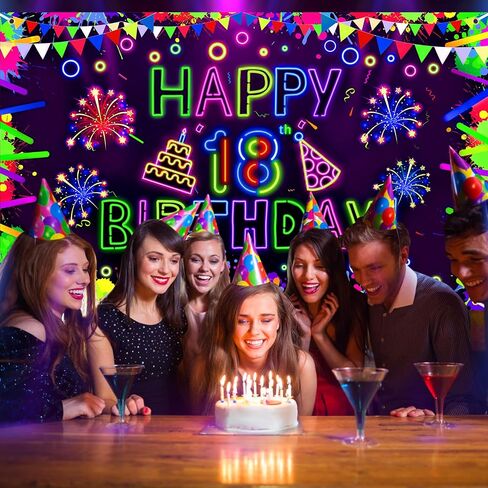 زينة حفلة عيد ميلاد نيون لافتة عيد ميلاد سعيد الأربعين تتوهج في زخارف الحفلات المظلمة مع ضوء أسود بالأشعة فوق البنفسجية تفاعلي من أجل توهج نيون عيد ميلاد Blacklight لوازم حفلات الهالوين in Saudi Arabia