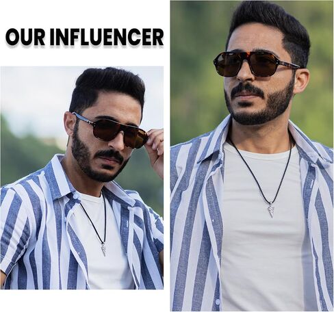 DUCO Retro Aviator Sunglasses for Women Men Polarized Sunglasses UV400 Protection Pilot Sun Glasses Acetate Frame DC2386 in Saudi Arabia