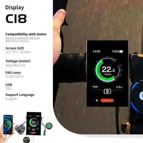 BAFANG LCD C965 TFT 850C 750C C18 Color Screen Display Meter Control Panel Compatible with Electric Bicycle BBS01B BBS02 BBSHD Mid Drive in Kuwait