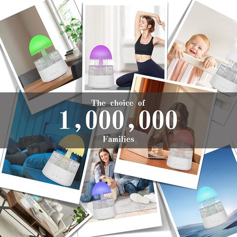 مرطبات لغرفة النوم، موزع مرطب غيوم المطر من غلومي، ضوء ليلي ممطر مع 7 ألوان متغيرة، مصابيح مظلة مرطبات الأطفال من أجل مزاج مريح للنوم، بجانب السرير باللون الأبيض in Kuwait