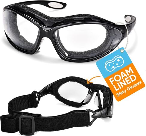 SAFEYEAR Anti Fog Safety Glasses- SG002 Clear Scratch Resistant Work Glasses No-Slip Safety Goggles Lab Grinding Chemistry in Saudi Arabia