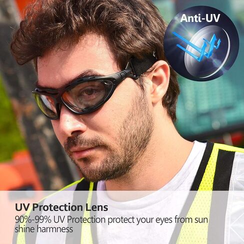 SAFEYEAR Anti Fog Safety Glasses- SG002 Clear Scratch Resistant Work Glasses No-Slip Safety Goggles Lab Grinding Chemistry in Saudi Arabia