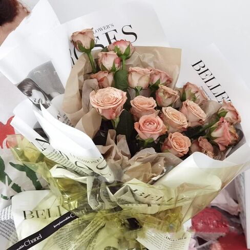 40Sheets Vintage English Newspaper Flower Wrapping Paper,Western Classic Vintage Waterproof Flower Wrapping Paper,Florist Bouquet Gift Wrapping Supplies,22*19.6Inch Classic Newsprint Wrapping Paper in Saudi Arabia