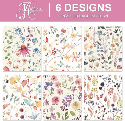 JarThenaAMCS 12 Sheets Wildflower Wrapping Paper -Not Roll- Watercolor Floral Gift Wrap Paper Bulk Folded Flat Flower Art Paper for Wedding Bridal Shower DIY Crafts, 19.7 x 27.6 Inch in Saudi Arabia