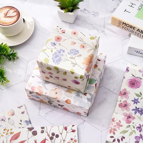 JarThenaAMCS 12 Sheets Wildflower Wrapping Paper -Not Roll- Watercolor Floral Gift Wrap Paper Bulk Folded Flat Flower Art Paper for Wedding Bridal Shower DIY Crafts, 19.7 x 27.6 Inch in Saudi Arabia