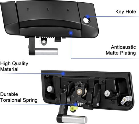 مقبض الباب الخارجي للسائق والراكب متوافق مع 2003 2004 2005 2006 2007 2008 2009 Nissan 350Z، يستبدل OE 80607-CD41E، 80607-CD40B، 80606-CD01E أسود غير لامع in Kuwait