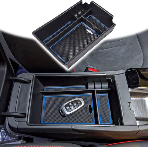 TACOBRO Center Console Organizer Compatible with Hyundai Sonata 2020 2021 2022 2023 Accessories, Sonata N-Line/Limited Insert Tray Secondary Storage Armrest Box ABS Black in Saudi Arabia