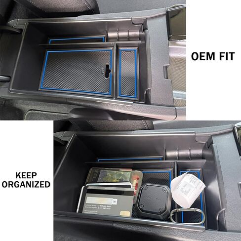 TACOBRO Center Console Organizer Compatible with Hyundai Sonata 2020 2021 2022 2023 Accessories, Sonata N-Line/Limited Insert Tray Secondary Storage Armrest Box ABS Black in Saudi Arabia