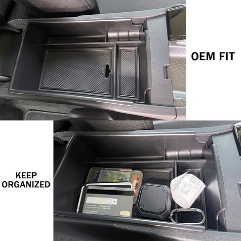 TACOBRO Center Console Organizer Compatible with Hyundai Sonata 2020 2021 2022 2023 Accessories, Sonata N-Line/Limited Insert Tray Secondary Storage Armrest Box ABS Black in Saudi Arabia