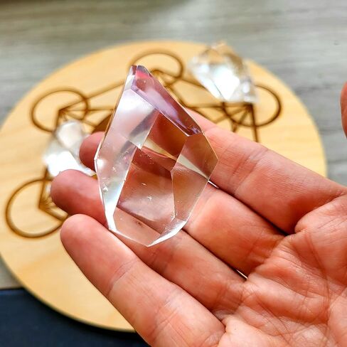 Angel Aura Quartz مزدوج الإنهاء كريستال. هالة كريستالية عالية الاهتزاز للحماية من الريكي، شفاء البرانك، الويكا. بلورات ميتافيزيقية in Kuwait