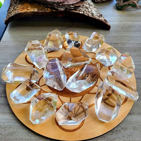 Angel Aura Quartz مزدوج الإنهاء كريستال. هالة كريستالية عالية الاهتزاز للحماية من الريكي، شفاء البرانك، الويكا. بلورات ميتافيزيقية in Kuwait