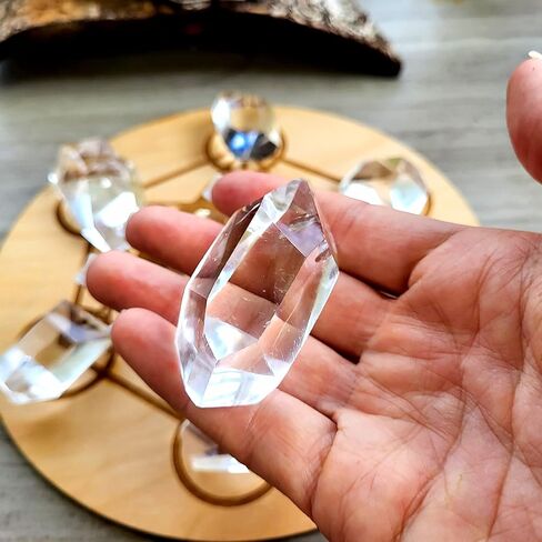 Angel Aura Quartz مزدوج الإنهاء كريستال. هالة كريستالية عالية الاهتزاز للحماية من الريكي، شفاء البرانك، الويكا. بلورات ميتافيزيقية in Kuwait