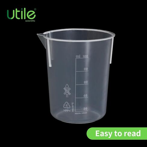 طقم أكواب بلاستيكية مكون من قطعتين بحجم 1000 مل من Utile، كوب قياس بلاستيكي لعلوم المختبر مع التخرج المطبوع باللون الأزرق، 4007.0281.2 in Saudi Arabia
