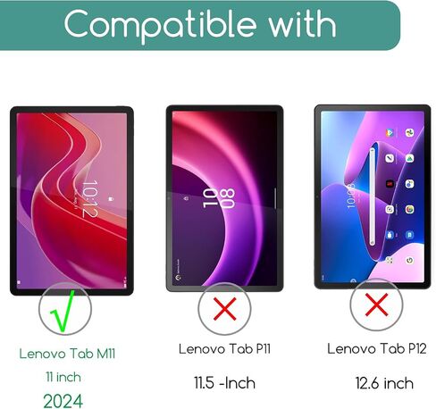عبوة من قطعتين من KEANBOLL مصممة لجهاز Lenovo Tab M11 (إصدار 11 بوصة، إصدار 2024)، درع زجاجي مقوى فائق الوضوح وصلابة 9H مضاد للخدش، خالٍ من الفقاعات in Saudi Arabia