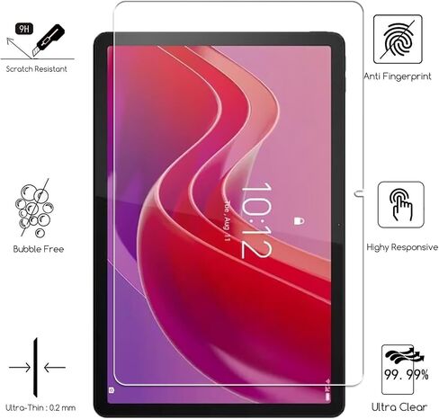 عبوة من قطعتين من KEANBOLL مصممة لجهاز Lenovo Tab M11 (إصدار 11 بوصة، إصدار 2024)، درع زجاجي مقوى فائق الوضوح وصلابة 9H مضاد للخدش، خالٍ من الفقاعات in Saudi Arabia