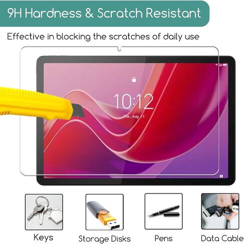 عبوة من قطعتين من KEANBOLL مصممة لجهاز Lenovo Tab M11 (إصدار 11 بوصة، إصدار 2024)، درع زجاجي مقوى فائق الوضوح وصلابة 9H مضاد للخدش، خالٍ من الفقاعات in Saudi Arabia