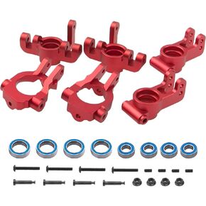 ShareGoo Metal Front Steering Knuckles & Base C-Hubs Caster Blocks & Rear Stub Axle Carriers Compatible with 1/10 Losi Tenacity TT Pro 4WD SCT DB Pro Lasernut U4 RC Truck (Blue)