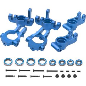 ShareGoo Metal Front Steering Knuckles & Base C-Hubs Caster Blocks & Rear Stub Axle Carriers Compatible with 1/10 Losi Tenacity TT Pro 4WD SCT DB Pro Lasernut U4 RC Truck (Blue)