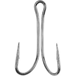 Classic Double Fishing Hooks for Saltwater Freshwater,High Carbon Steel Fishing Bait Frog Hooks with Open Shank Small Barbed Fly Tying Hooks Fishing Tackle 9 Sizes