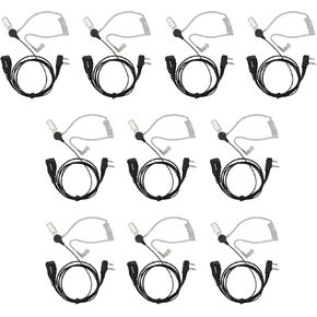 Walkie Talkies GXT1000VP4 Earpiece with Mic 2 Pin Acoustic Tube Headset Compatible with Midland LXT118 LXT500VP3 LXT600VP3 GXT1050VP4 GXT1000XB (10 Pack)