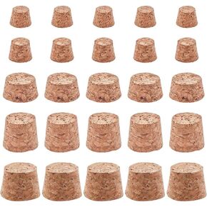 GORGECRAFT 50PCS 5 Sizes Cork Bottle Stoppers Tapered Cork Plugs 0.4 to 0.8 Inch Diameter Wooden Wine Bottle Cork Lids Natural Soft Wood Replacement Accessories for Wine Beer Bottle Glass