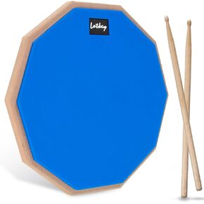 Drum Practice Pad Set, Lotkey 12" Drum Pad for Adult Kids (Blue, Pad)