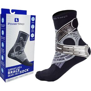 Powerstep Dynamic Ankle Stability Sock, Ankle Brace and Compression Sock, for Flexibility, Support and Injury Prevention
