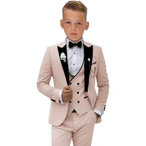 Formal Suit for Boys, 3 Pieces Slim Fit Boys Suit, Kids Boy's Tuxedo First Class Boy Outfit