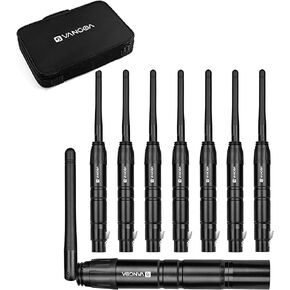 Vangoa Wireless DMX512 Transmitter Receiver DJ 2.4G DMX Wireless Controller 5 Receivers with Built-in Battery & 1 Transmitter for LED Stage Disco Party Bar Lighting Artistic