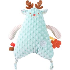 Baby Stuffed Animal Super Soft Plush Toys - Baby Blankets Sleep Security Toy, Sensory Cute Animal Soft Touch Safe Snuggle Comfort for Plush Toys,Boys Girls Teether Gift for Babies 0-12 Month (Blue) in Kuwait