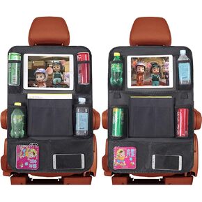 Car Backseat Organizer Waterproof and Durable Car Seat Organizer, baby travel essential with 9 Storage Pockets 2 Pack, Black