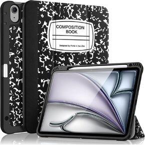 Fintie SlimShell Case for iPad Air 13-inch (M2) 2024 - [Built-in Pencil Holder] Soft TPU Protective Stand Back Cover with Auto Wake/Sleep, Black