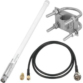 HNT Capture Helium Miner Fiberglass Antenna 915mhz and 1m (3ft) RG58 Cable N-Female to RP-SMA-Male (6 dbi)