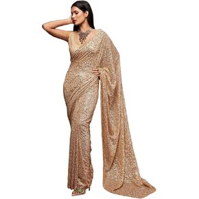 Indian Sequins Embroidered Georgette Party Wear Bridal Wedding Design Saree for women in Kuwait
