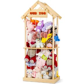 Stuffed Animal Storage - Stuffed Animal Zoo Wood Soft Toy Organizer Plush Toy Holder Nursery Room Organizer Zoo Cage Stuffed Animal Holder Nursery Playroom
