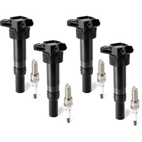4PCS UF651 Ignition Coils Pack & Iridium Spark Plugs Compatible with Hyundai for Kia Elantra Tucson Forte Soul 2011-2019 1.8L 2.0L L4 Replace OE C1804 273002E000 273012E000