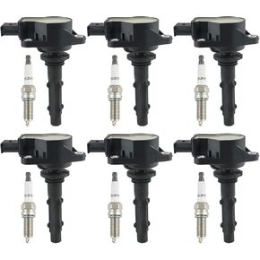 AUTOKAY Ignition Coil SILZKR7B-11 & Spark Plug 0001501980 for Mercedes-Benz GLK350 E350 C300 C350 ML350 UF535, 6 PCS