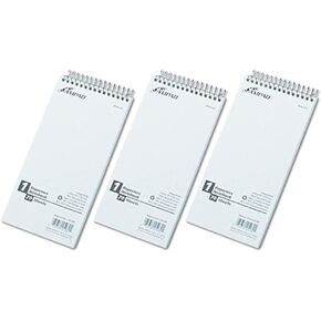 Reporter Spiral Notebook, Gregg Rule, 4 x 8, White, 70 Sheets [Set of 3]