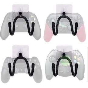 YYST Self –Adhesive Game Controller Wall Mount Storage Organizer Hanger for Game Controller , Headphone , Cables ,etc- 4/PK